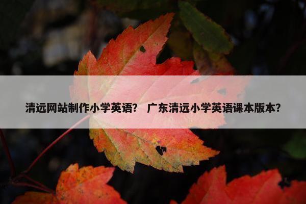 清远网站制作小学英语？ 广东清远小学英语课本版本？