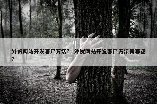 外贸网站开发客户方法？ 外贸网站开发客户方法有哪些？