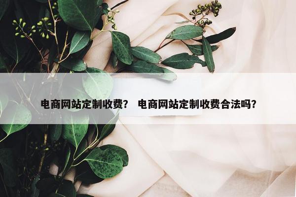 电商网站定制收费？ 电商网站定制收费合法吗？