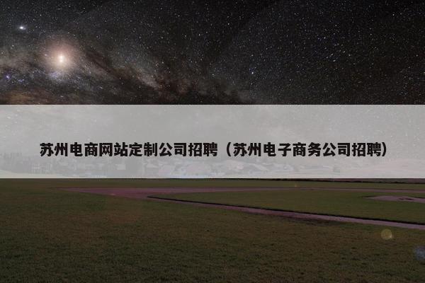 苏州电商网站定制公司招聘（苏州电子商务公司招聘）