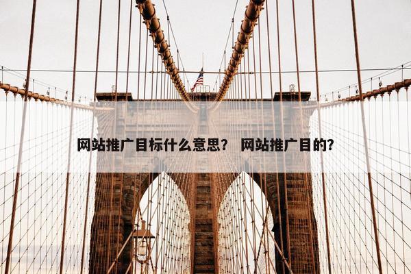 网站推广目标什么意思？ 网站推广目的？