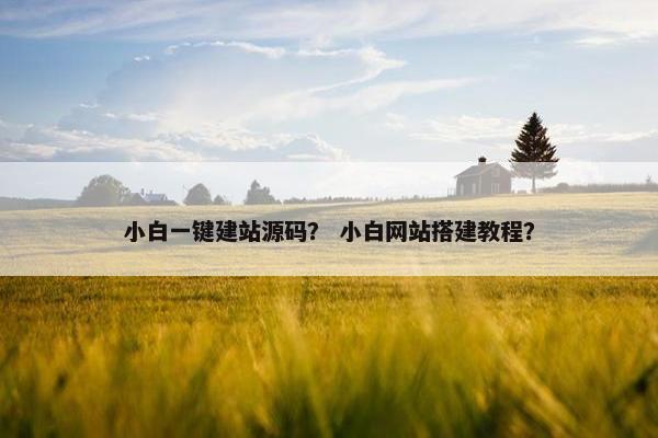 小白一键建站源码？ 小白网站搭建教程？