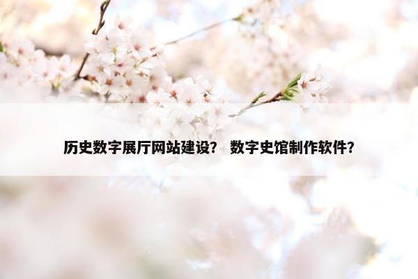 历史数字展厅网站建设？ 数字史馆制作软件？