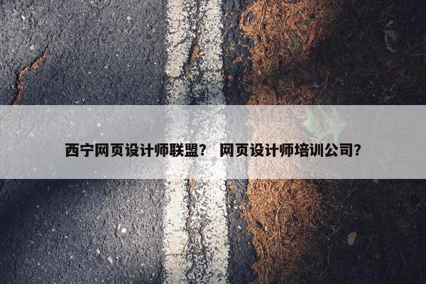 西宁网页设计师联盟？ 网页设计师培训公司？
