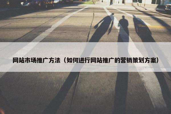 网站市场推广方法（如何进行网站推广的营销策划方案）