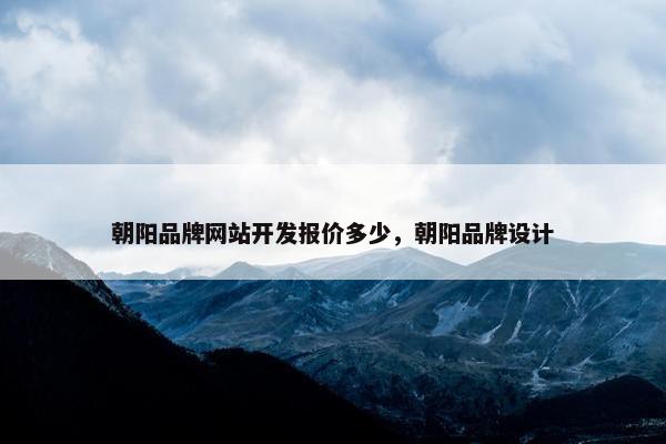 朝阳品牌网站开发报价多少，朝阳品牌设计