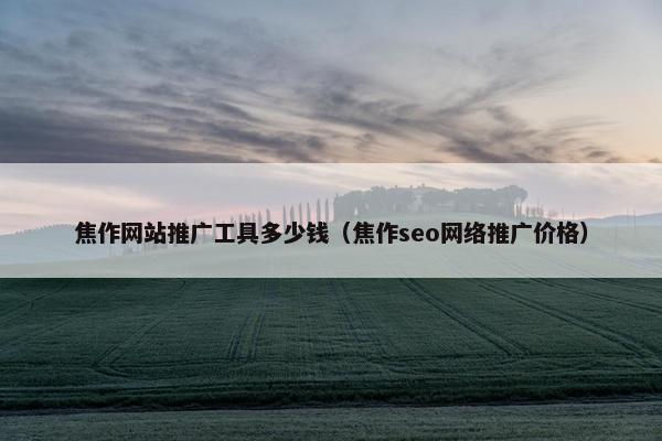 焦作网站推广工具多少钱（焦作seo网络推广价格）