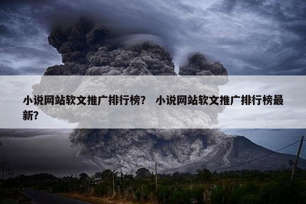 小说网站软文推广排行榜？ 小说网站软文推广排行榜最新？